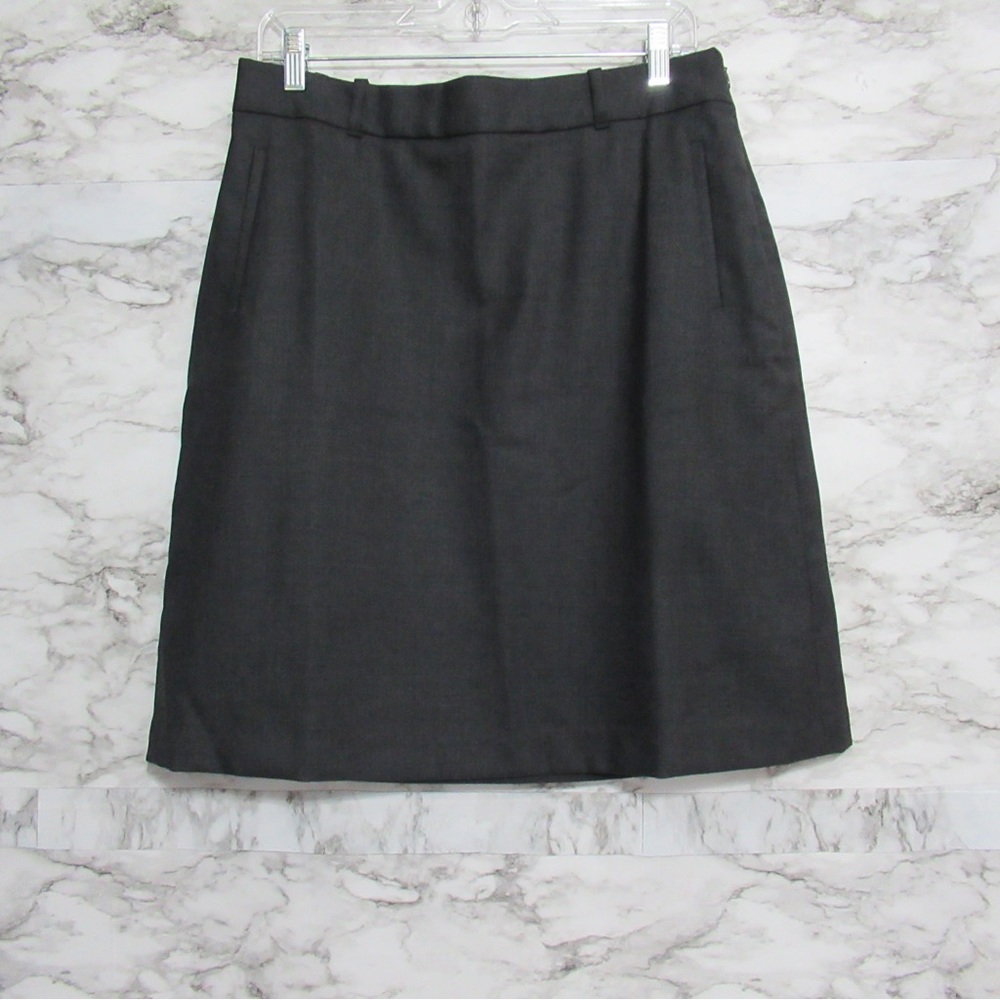 L.L. Bean Gray Classic Fit Straight Wool Skirt Size 10 Petite NWOT